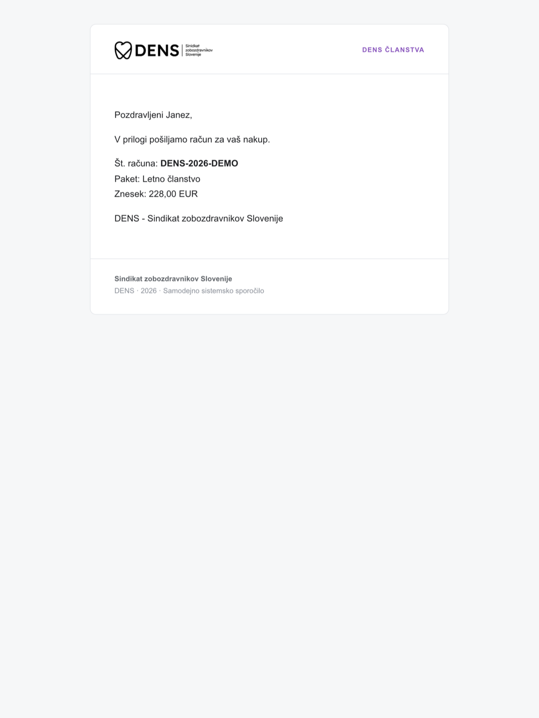 Email z računom