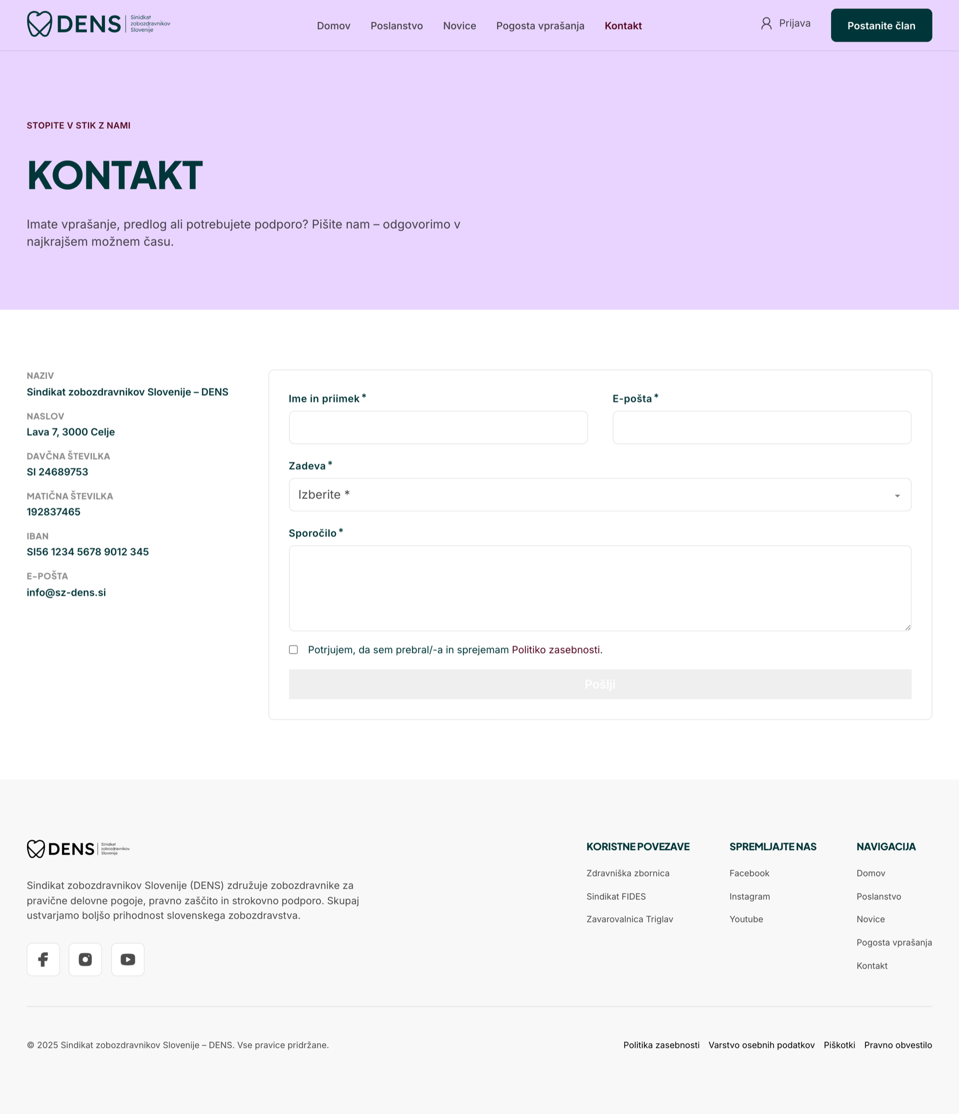 Stran Kontakt